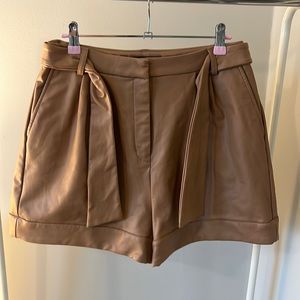 Faux leather shorts